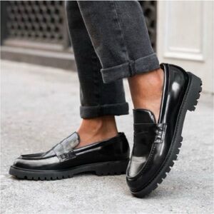 Thursday Boot Co. Penny Loafers in Black Leather Size 8